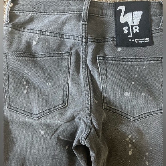 NWT Free People x Sandrine Rose Denim jeans gray, paint splatter fits 26-27” - Picture 7 of 8